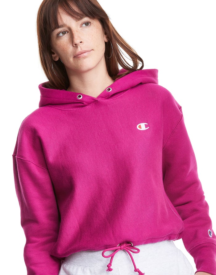 Champion Reverse Weave Cinch Bottom Hoodie Dames - Roze - Belgie 2785GMZAF